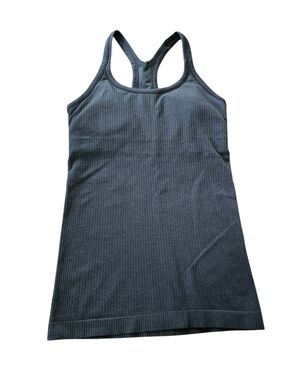 lululemon Ebb to Street Tank Top Ribbed Black Charcol Size 6 - Very Good